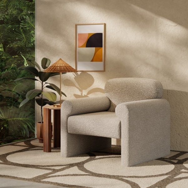 Neston Armchair, Speckled Stone Sustainable Boucle