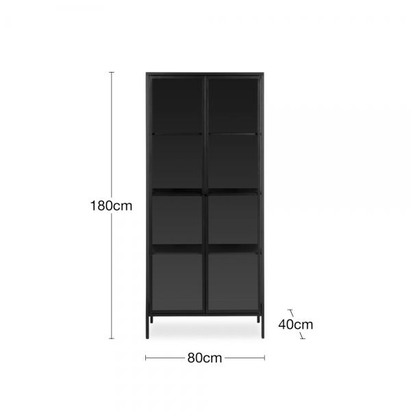 Newcastle Large Display Cabinet, Black