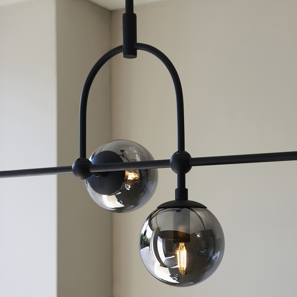 Niamh Linear Pendant Chandelier, Smokey Grey