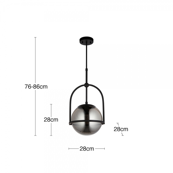 Niamh Pendant Light, Smokey Grey