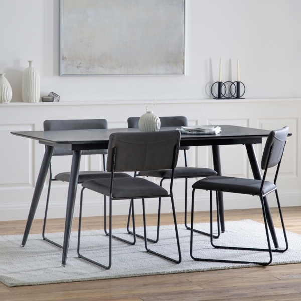 Northwood 6 Seat Dining Table, Black