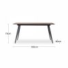 Northwood 6 Seat Dining Table, Dark Stain Oak & Black