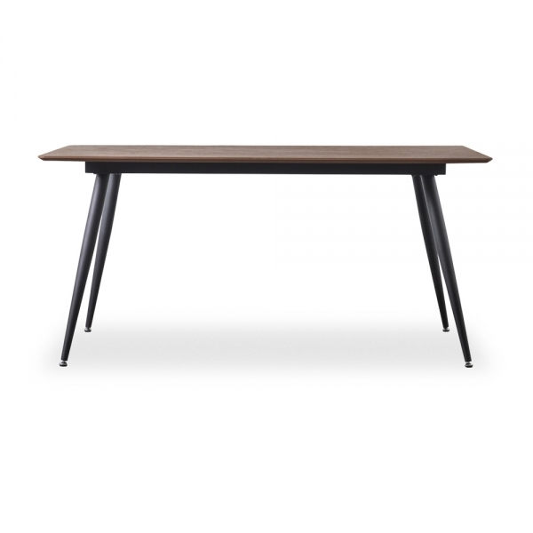 Northwood 6 Seat Dining Table, Dark Stain Oak & Black