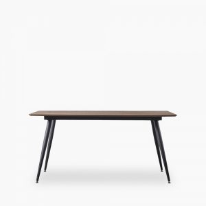 Northwood 6 Seat Dining Table, Dark Stain Oak & Black