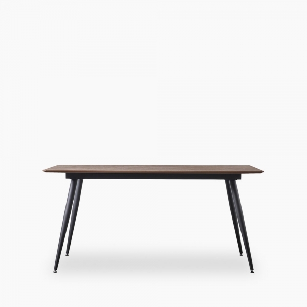 Northwood 6 Seat Dining Table, Dark Stain Oak & Black