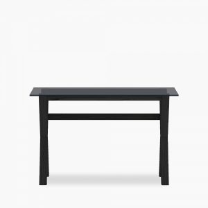 Nyra Office Desk, Smoked Glass & Black