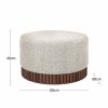 Oberon Footstool, Speckled Stone Sustainable Boucle