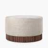 Oberon Footstool, Speckled Stone Sustainable Boucle