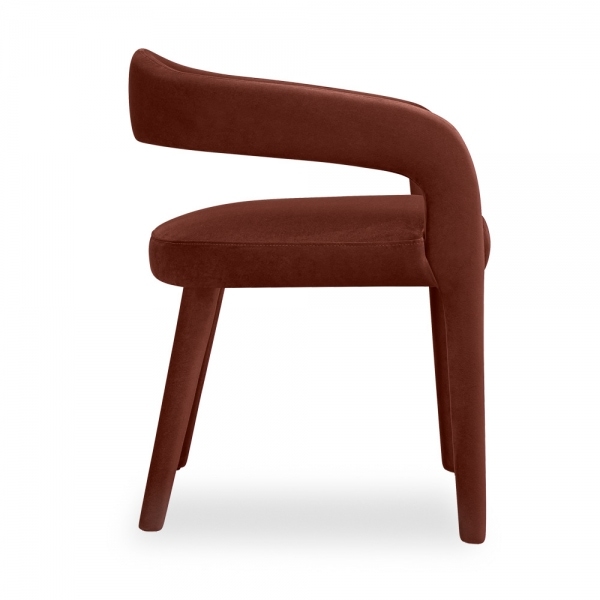 Ophelia Carver Dining Chair, Rust Sustainable Velvet