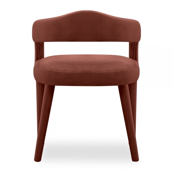 Ophelia Carver Dining Chair, Rust Sustainable Velvet