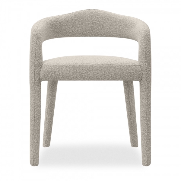 Ophelia Carver Dining Chair, Speckled Stone Sustainable Boucle