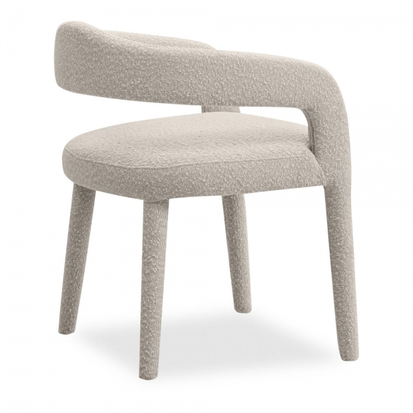 Ophelia Carver Dining Chair, Speckled Stone Sustainable Boucle