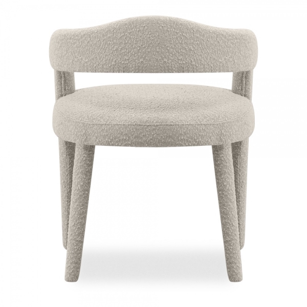 Ophelia Carver Dining Chair, Speckled Stone Sustainable Boucle