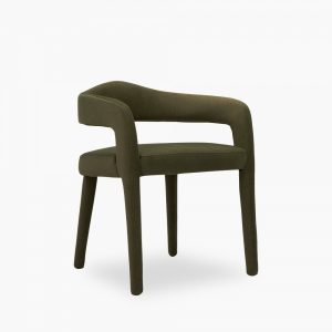 Ophelia Dining Chair, Moss Green Sustainable Mohair Velvet