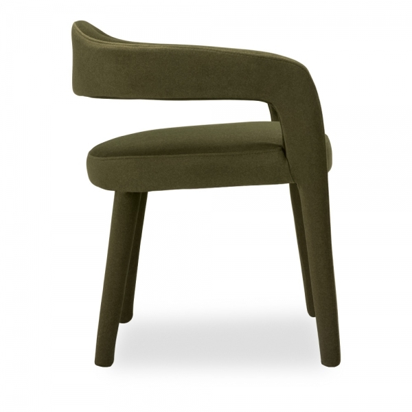 Ophelia Dining Chair, Moss Green Sustainable Mohair Velvet