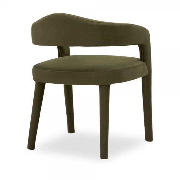Ophelia Dining Chair, Moss Green Sustainable Mohair Velvet