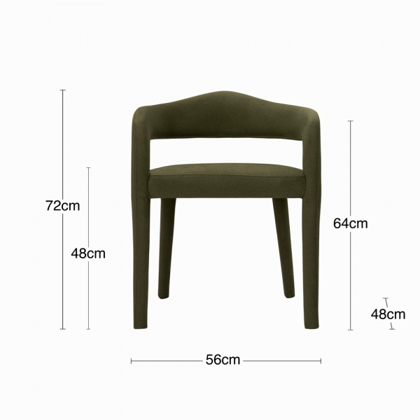 Ophelia Dining Chair, Moss Green Sustainable Mohair Velvet