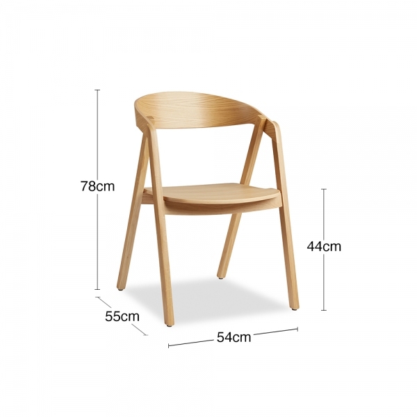 Osaka Stackable Carver Dining Chair, Natural Oak