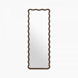 Osaka Wavy Full Length Mirror, Walnut