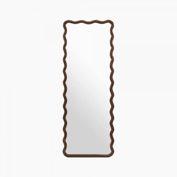 Osaka Wavy Full Length Mirror, Walnut