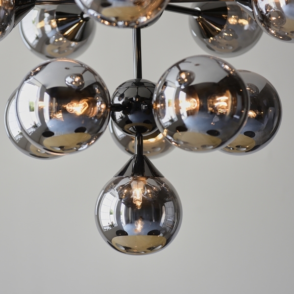 Oscar Globe Pendant Chandelier, Smokey Grey