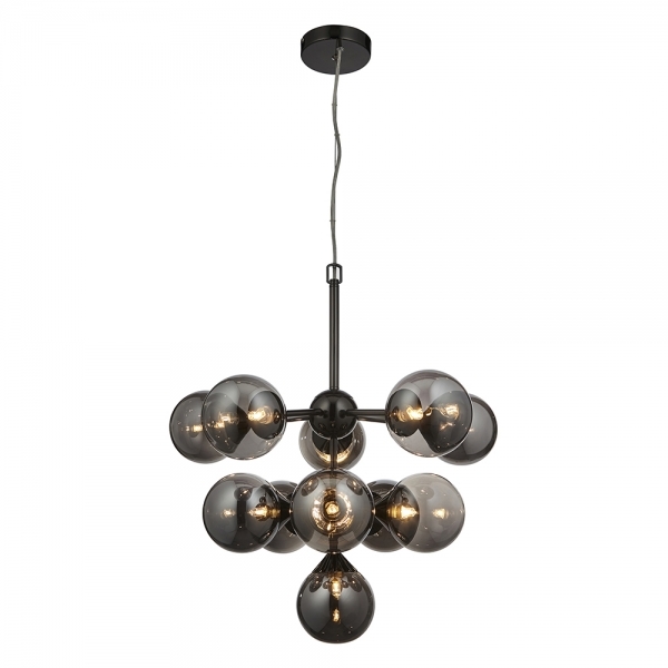 Oscar Globe Pendant Chandelier, Smokey Grey