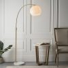 Otto Floor Lamp, Brass & White Marble