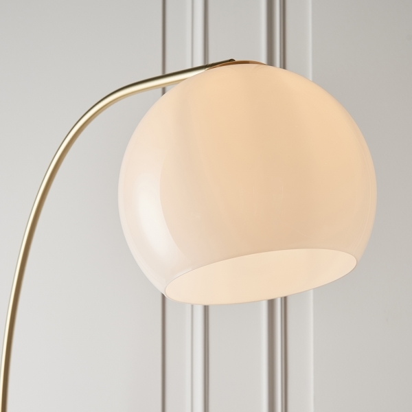 Otto Floor Lamp, Brass & White Marble