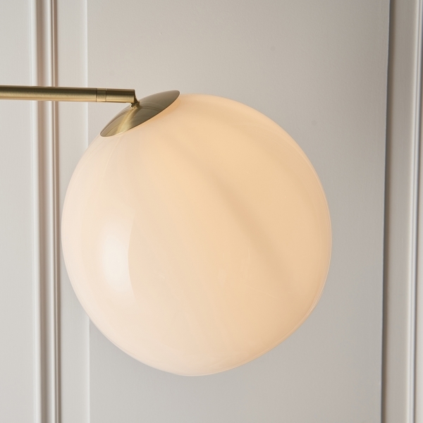 Otto Floor Lamp, Brass & White Marble