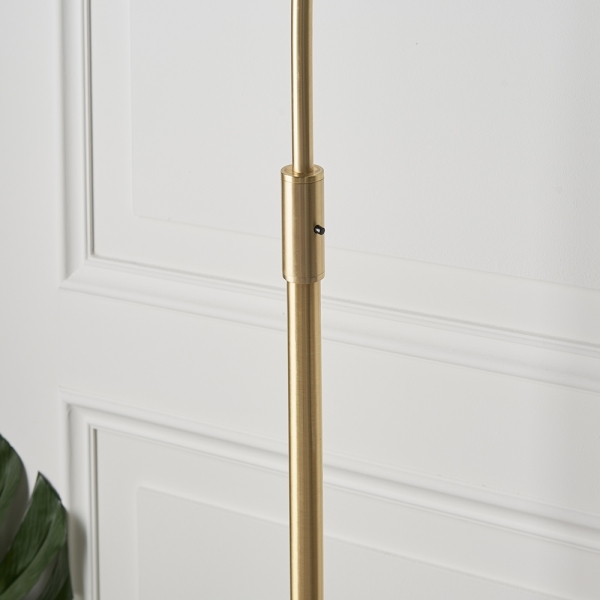 Otto Floor Lamp, Brass & White Marble