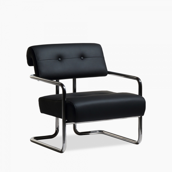 Paddington Accent Chair, Black Leather