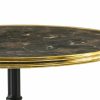 Parisian Style Flat Auto-Adjust Bar Table, Dark Marble & Brass