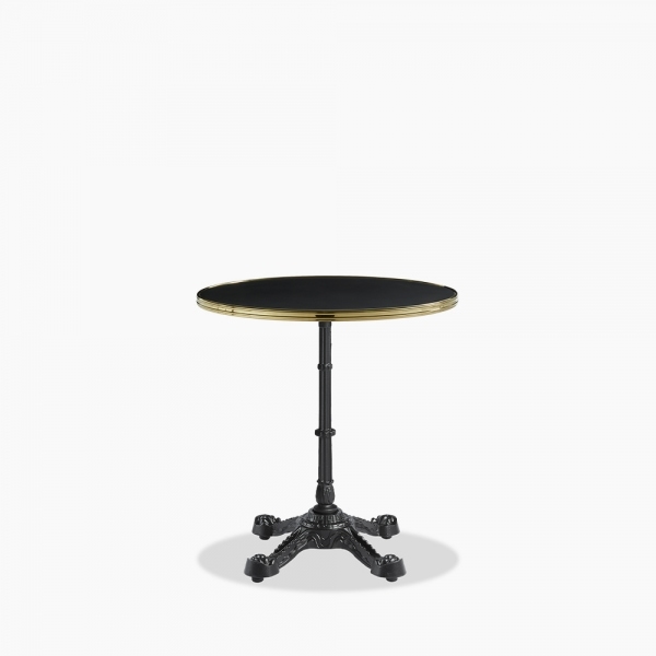 Parisian Style Flat Auto-Adjust Dining Table, Black & Brass