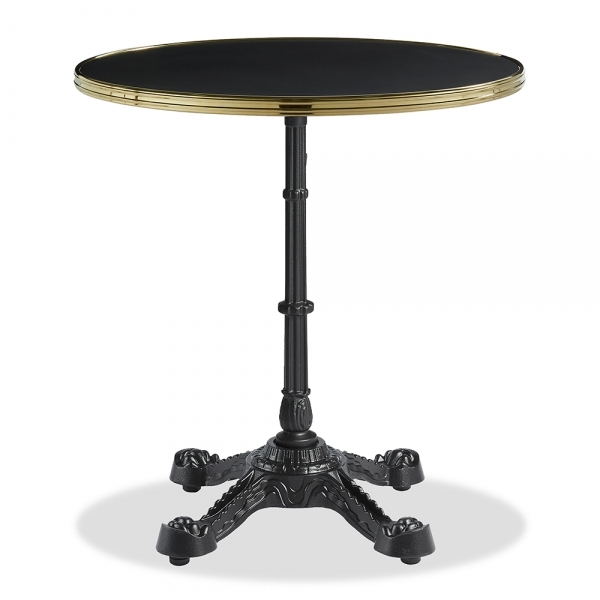 Parisian Style Flat Auto-Adjust Dining Table, Black & Brass