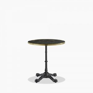 Parisian Style Flat Auto-Adjust Dining Table, Dark Marble & Brass