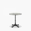 Parisian Style Flat Auto-Adjust Dining Table, White Marble & Chrome
