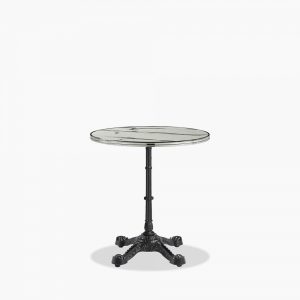 Parisian Style Flat Auto-Adjust Dining Table, White Marble & Chrome