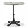 Parisian Style Flat Auto-Adjust Dining Table, White Marble & Chrome