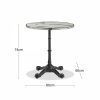Parisian Style Flat Auto-Adjust Dining Table, White Marble & Chrome