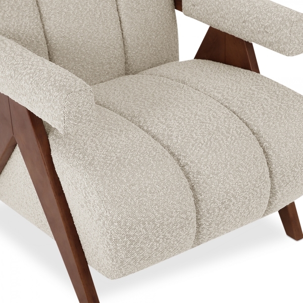 Paulo Accent Chair, Speckled Stone Sustainable Boucle