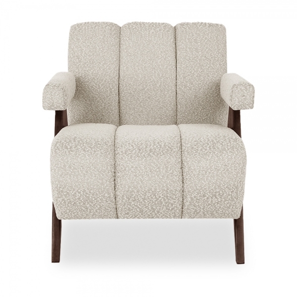 Paulo Accent Chair, Speckled Stone Sustainable Boucle