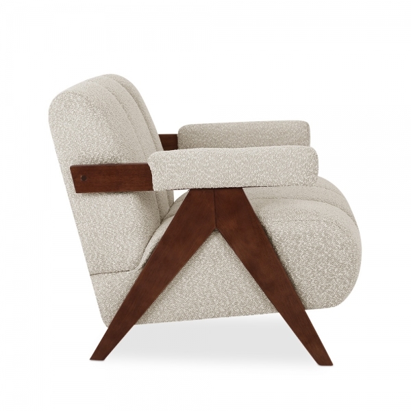 Paulo Accent Chair, Speckled Stone Sustainable Boucle