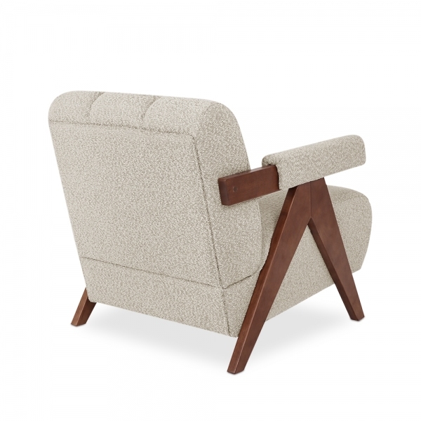 Paulo Accent Chair, Speckled Stone Sustainable Boucle