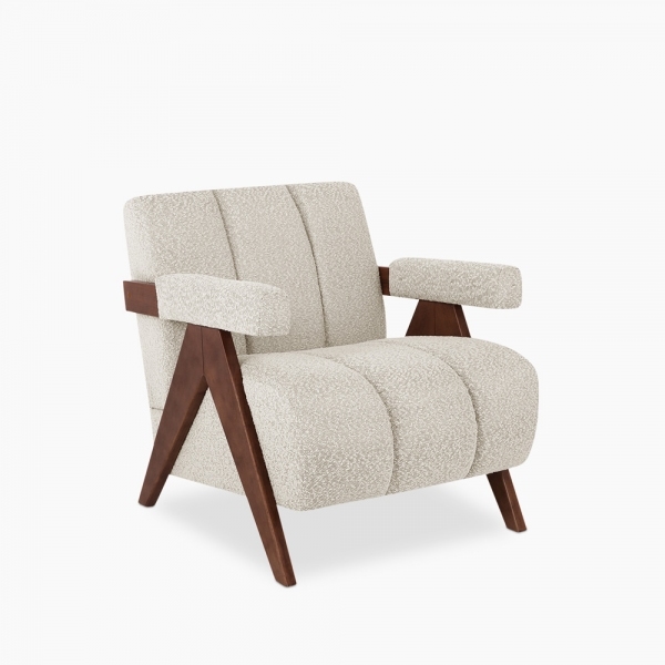 Paulo Accent Chair, Speckled Stone Sustainable Boucle