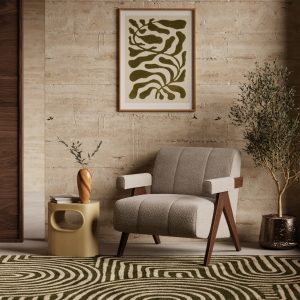 Paulo Accent Chair, Speckled Stone Sustainable Boucle