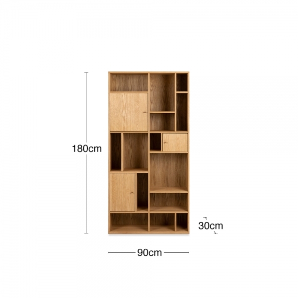 Rangoon Large Bookcase, Oak