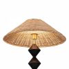 Reagan Floor Lamp, Rattan & Black