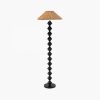 Reagan Floor Lamp, Rattan & Black