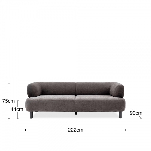 Reilly 3 Seater Sofa, Anthracite Grey