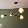 Rica Chandelier Pendant Light, Matte Black & Opal